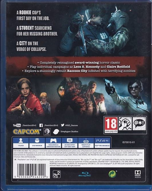 Resident Evil 2 - PS4 (B Grade) (Genbrug)